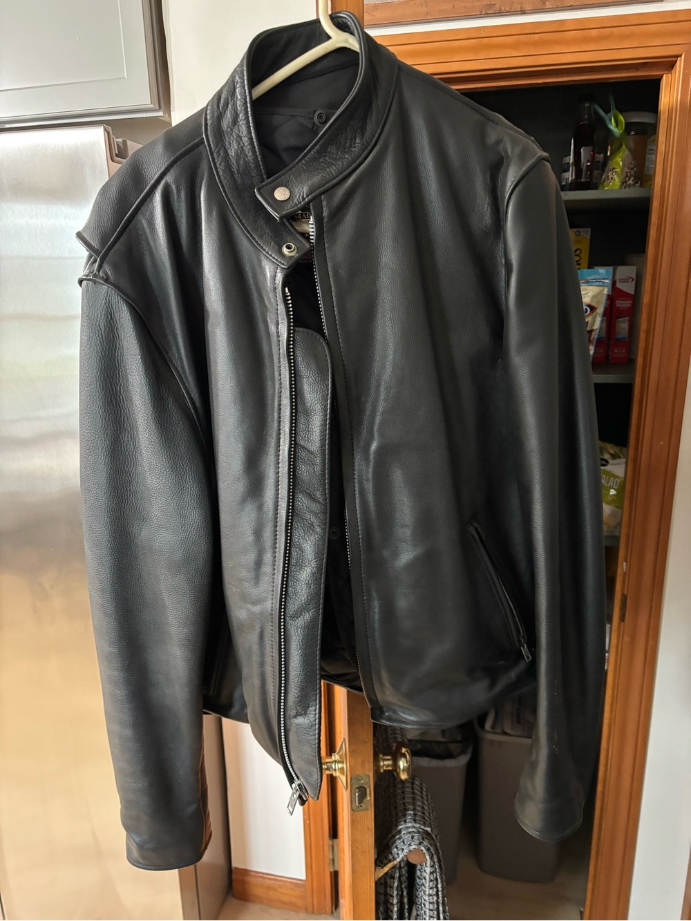 Men's Black Leather Performance Jacket